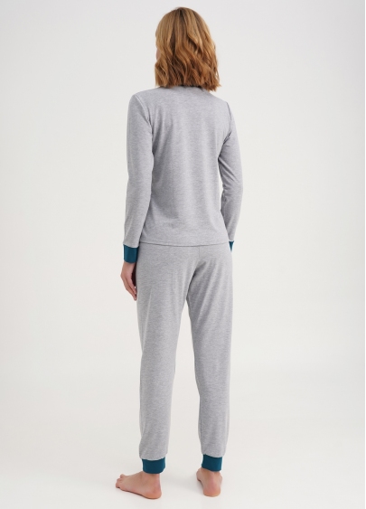 Пижама комплект с новогодним принтом FAVORITE TIME 5316/010 light grey melange (серый)
