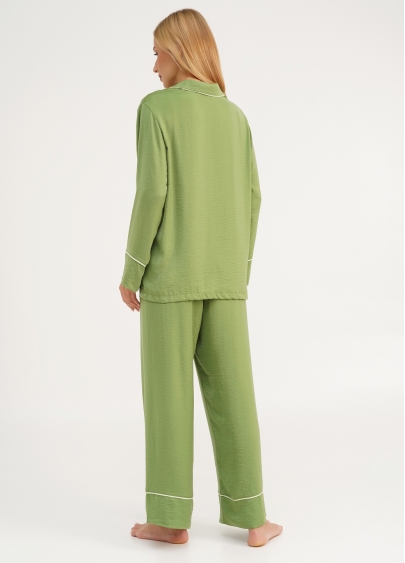 Шовкова піжама сорочка та штани FLORENCE 5507/050 green (зелений)