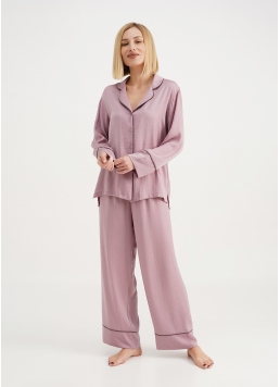 Шелковая пижама рубашка и брюки FLORENCE 5507/050 powder (розовый)