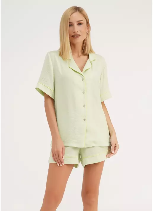 Піжама з шовку сорочка і шорти FLORENCE 6404/050 pistachio (зелений)