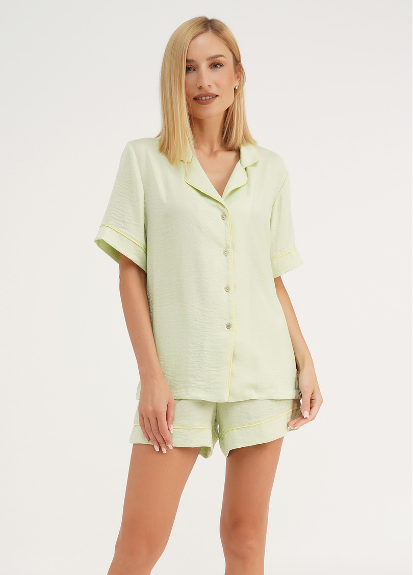 Піжама з шовку сорочка і шорти FLORENCE 6404/050 pistachio (зелений)