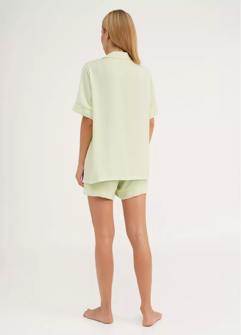 Пижама из шелка рубашка и шорты FLORENCE 6404/050 pistachio (зеленый)