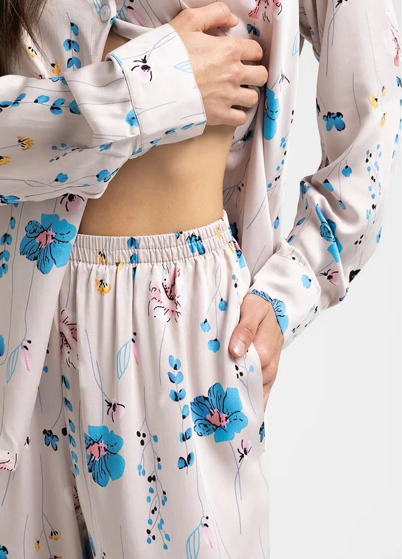Пижама в цветы FLOSSED IN FLOWERS, розовая