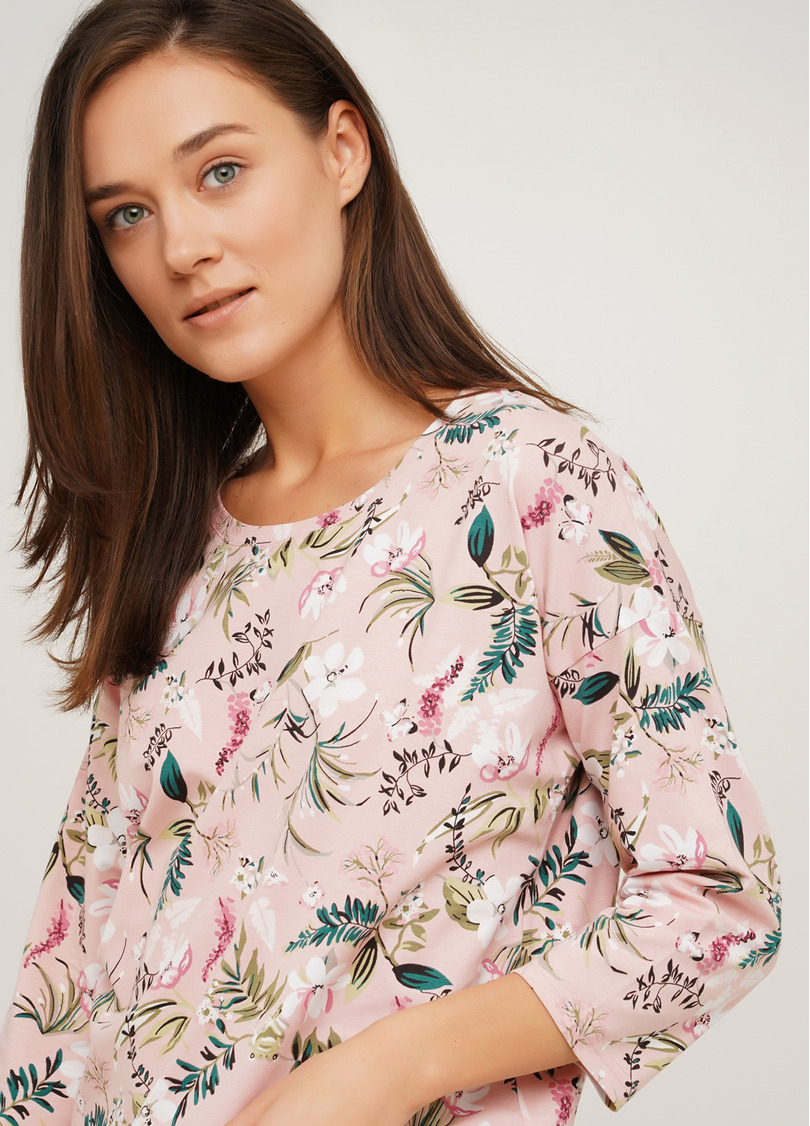 Длинная пижама из хлопка с цветочным принтом FLOW&FROG 5206/010 flower/green (зеленый)