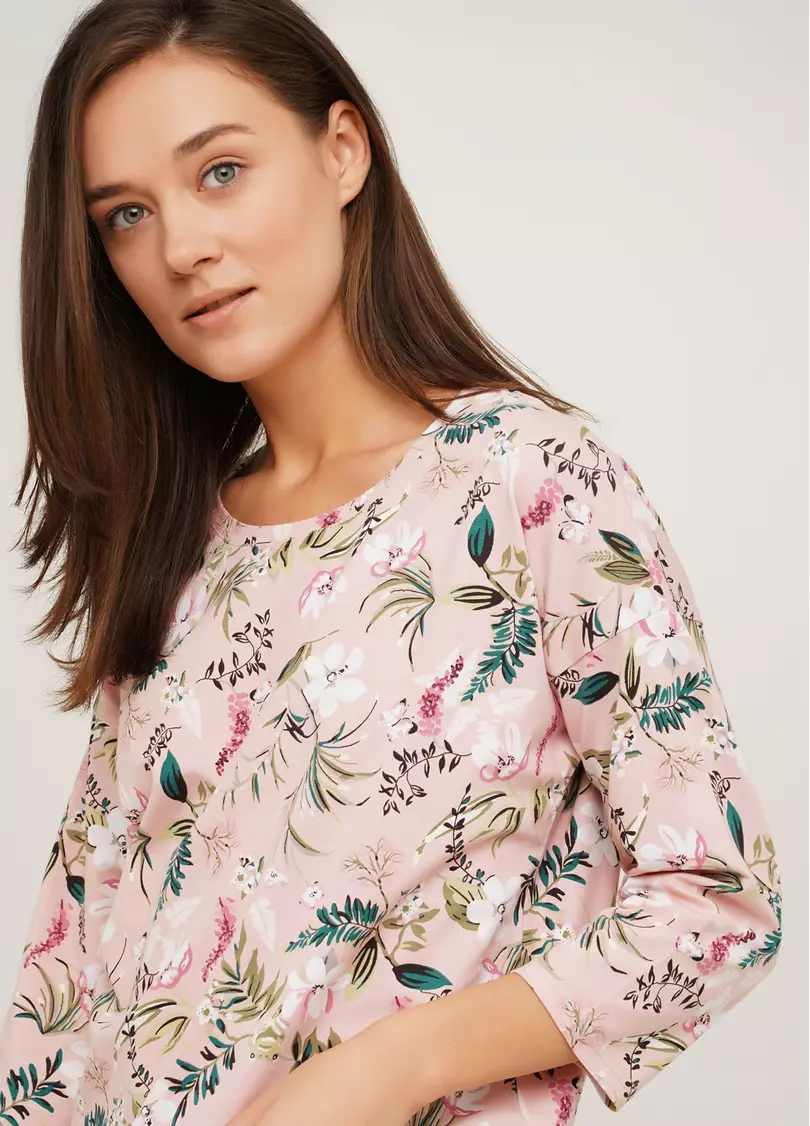 Длинная пижама из хлопка с цветочным принтом FLOW&FROG 5206/010 flower/green (зеленый)