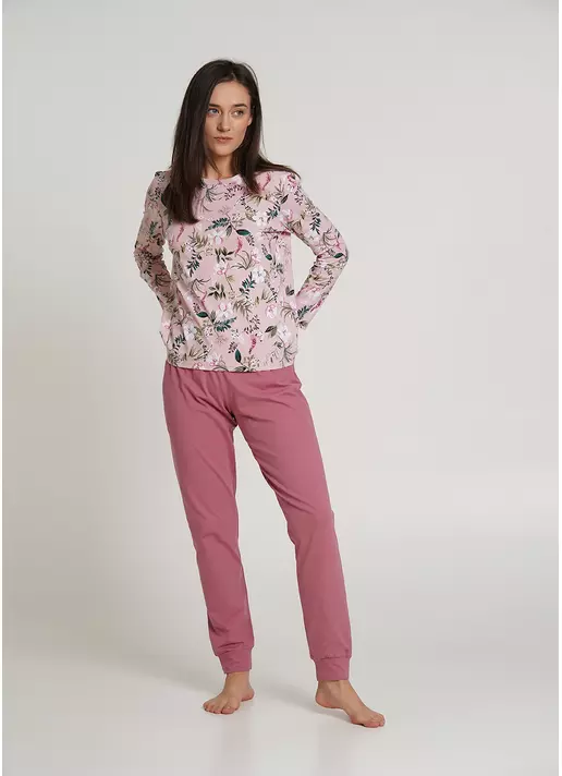 Пижама комплект со штанами на манжетах FLOW&FROG 5326/010 flower/pink (розовый)