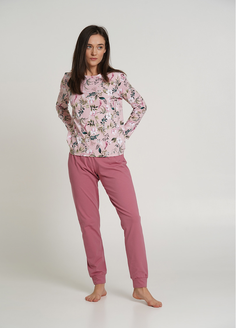 Пижама комплект со штанами на манжетах FLOW&FROG 5326/010 flower/pink (розовый)