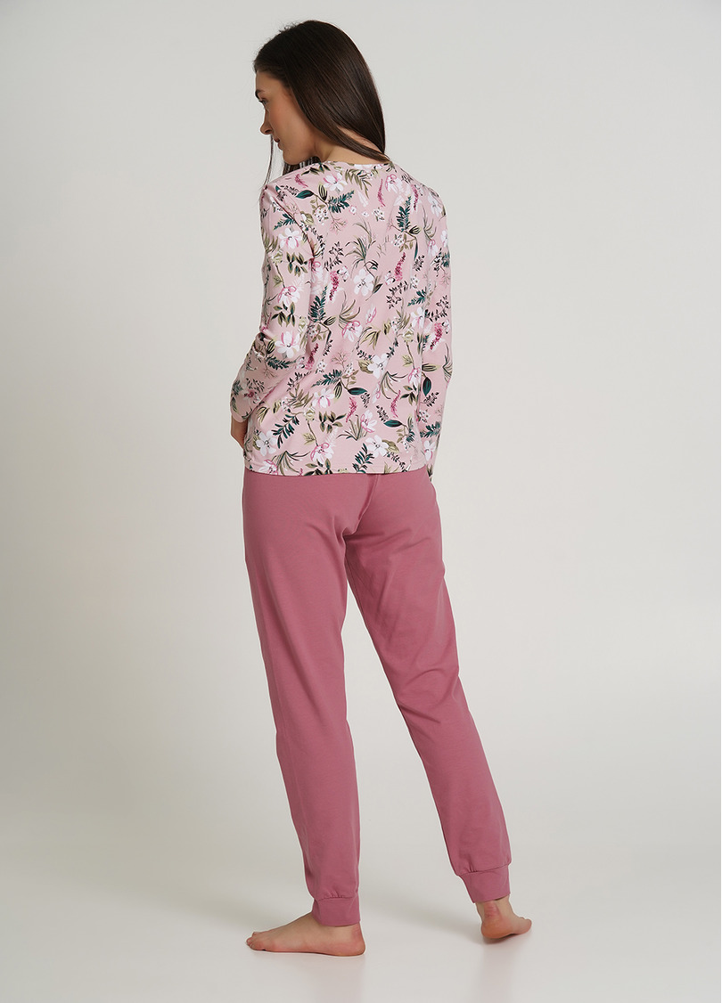 Пижама комплект со штанами на манжетах FLOW&FROG 5326/010 flower/pink (розовый)