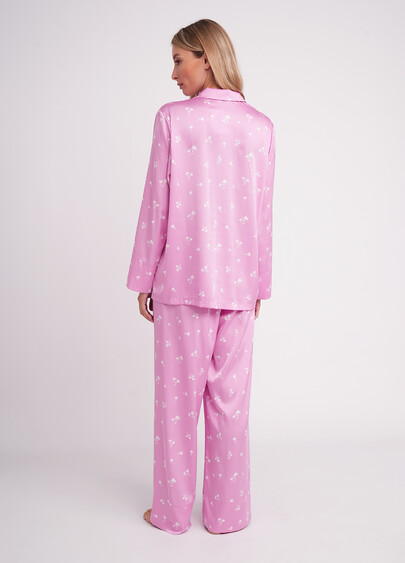 Шовкова піжама у квіти FLURISSE 5510/050 amaranth pink/floral print (рожевий)