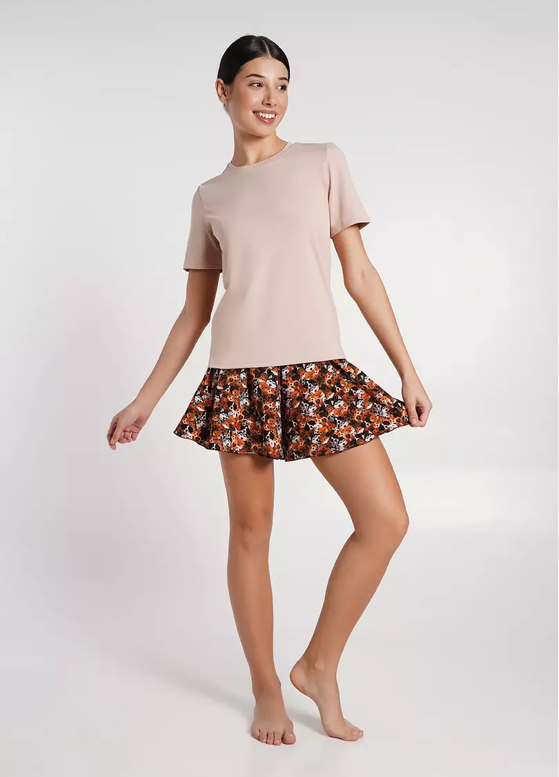 Пижама футболка и шорты FUNKY DOGS 6126/010 creamy beige/dog (бежевый)