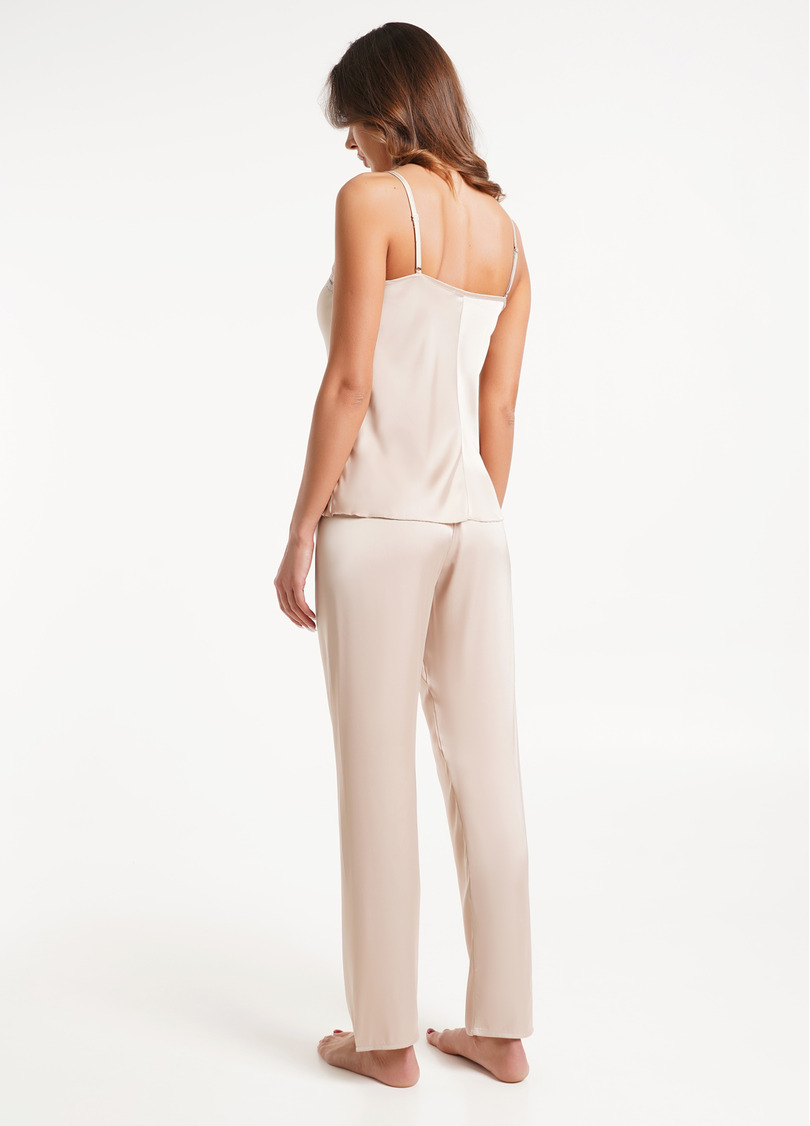 Шелковая пижама со штанами HELENA 5003/051 beige (бежевий)