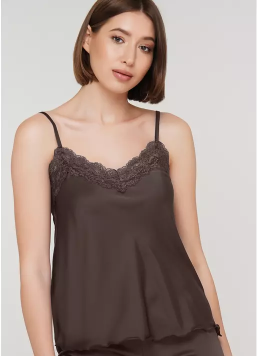 Женская пижама со штанами HELENA 5003/051 cappuccino (коричневый)