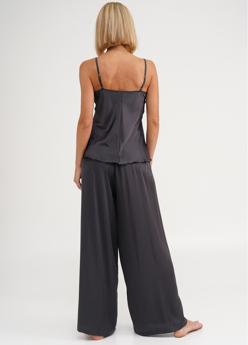 Шелковая пижама с брюками-палаццо и майкой HELENA 5008/051 griffel (серый)