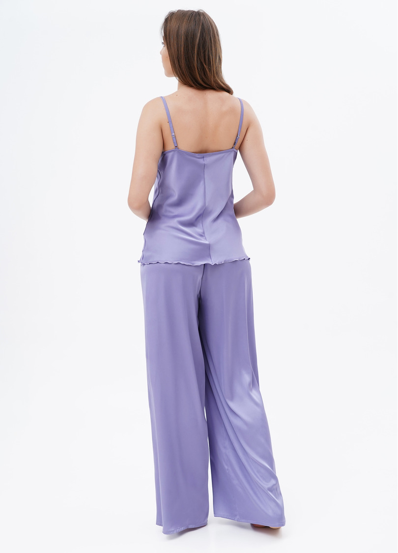 Шелковая пижама с брюками-палаццо и майкой HELENA 5008/051 violet (фиолетовый)