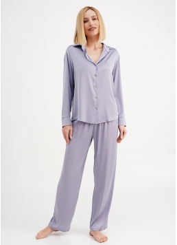 Шовкова піжама сорочка та штани HELENA 5508/050 cool grey (сірий)