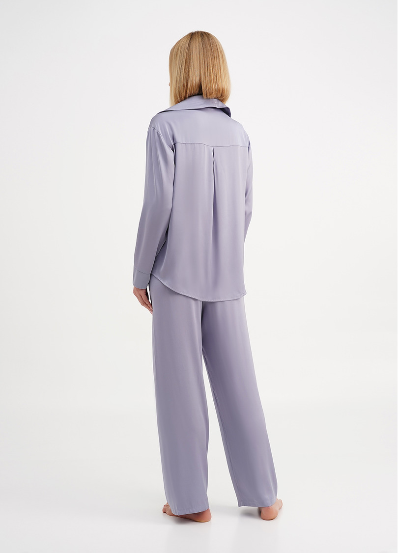 Шелковая пижама рубашка и брюки HELENA 5508/050 cool grey (серый)