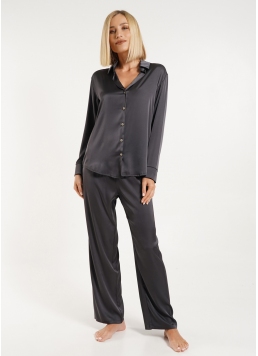 Шелковая пижама рубашка и брюки HELENA 5508/050 griffel (серый)