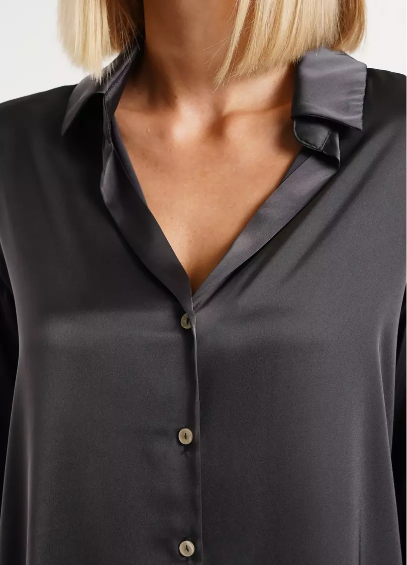 Шелковая пижама рубашка и брюки HELENA 5508/050 griffel (серый)