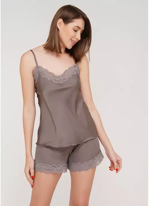 Комплект пижамы с шортиками HELENA 6007/051 (коричневый)