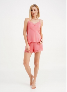 Комплект пижамы с шортиками HELENA 6007/051 coral (розовый)
