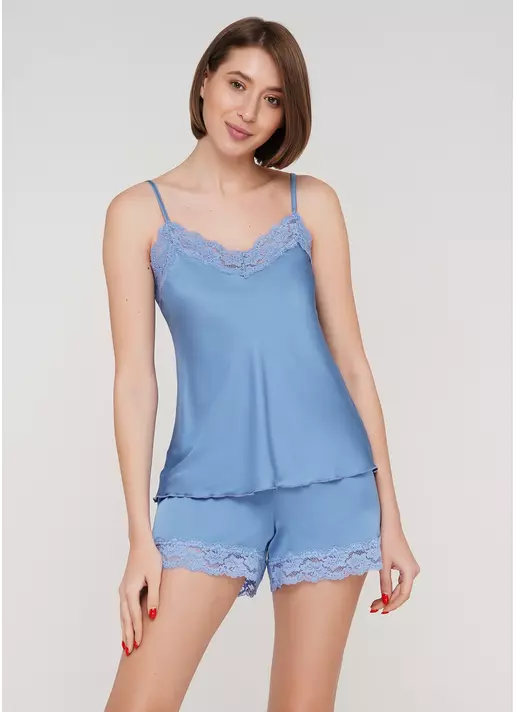 Комплект пижамы с шортиками HELENA 6007/051 (лазурный)