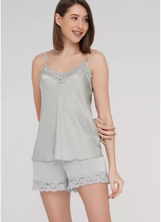 Комплект пижамы с шортиками HELENA 6007/051 (оливковый)