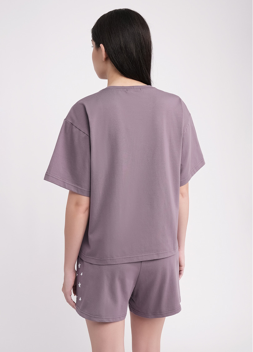 Піжама бавовняна комплект LUNAR REVERIE 6129/010 muted mauve/print (фіолетовий)