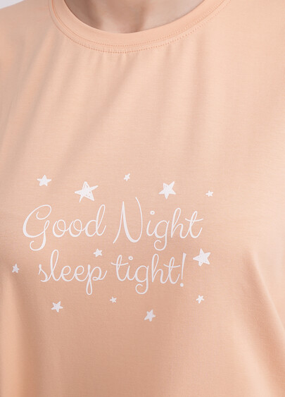 Пижама хлопковая комплект LUNAR REVERIE 6129/010 peach/print (оранжевый)