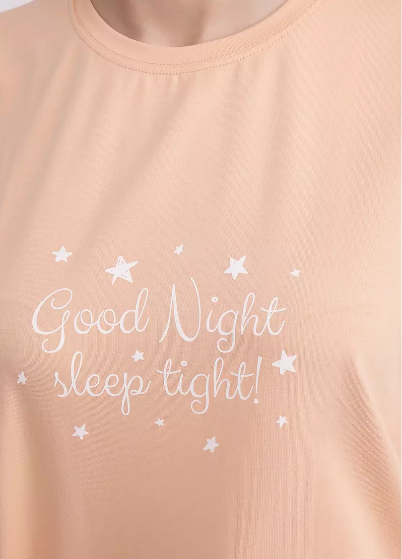 Пижама хлопковая комплект LUNAR REVERIE 6129/010 peach/print (оранжевый)