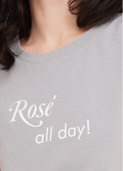 Пижама комплект футболка с надписью и штаны с цветочным принтом ROSE 5111/100