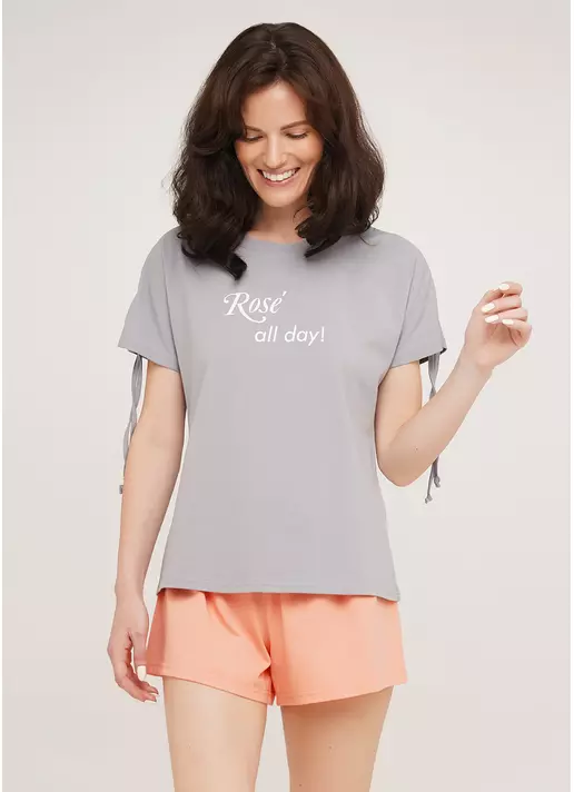 Хлопковая пижама с короткими рукавами и шортиками ROSE 6114/010