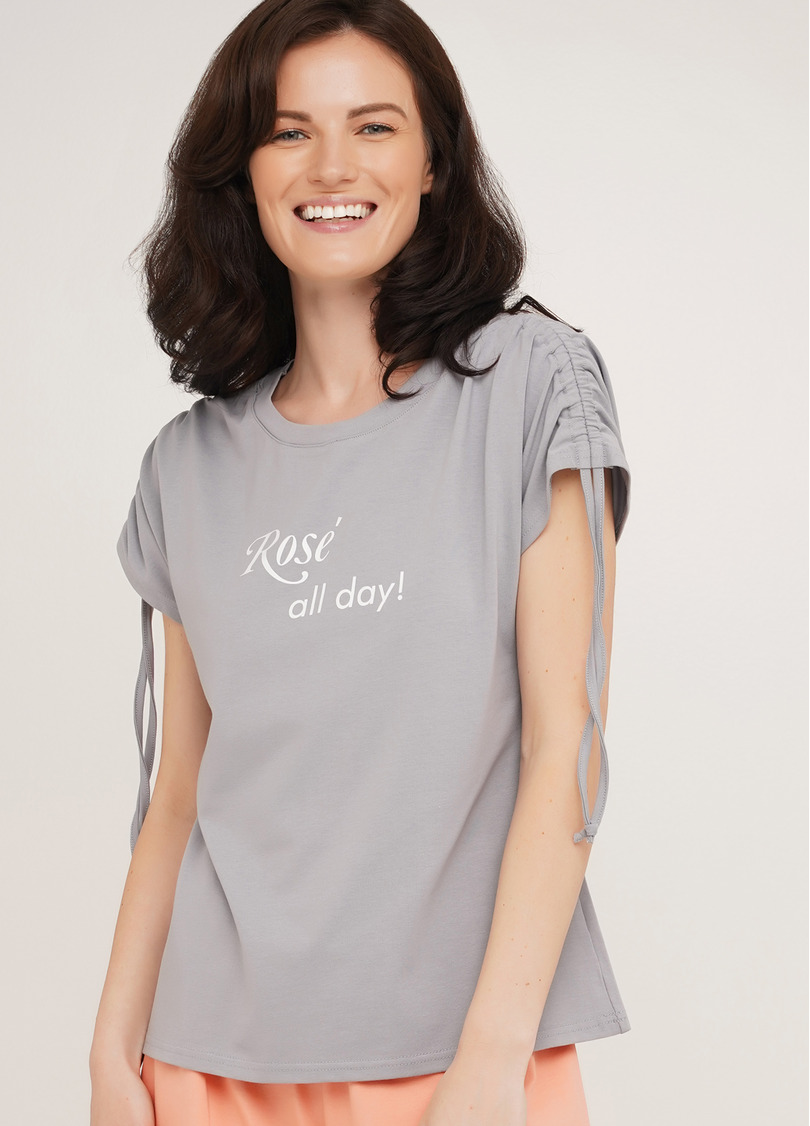 Бавовняна піжама з короткими рукавами та шортиками ROSE 6114/010