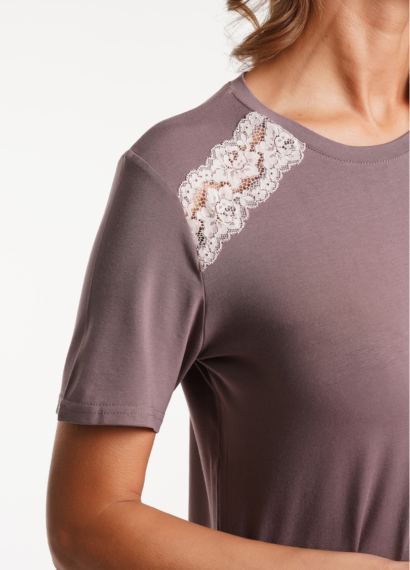 Комплект пижамы из вискозы с кружевом SAND STORM 5119/031 cappuccino (коричневый)