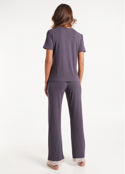 Комплект пижамы из вискозы с кружевом SAND STORM 5119/031 grey (серый)