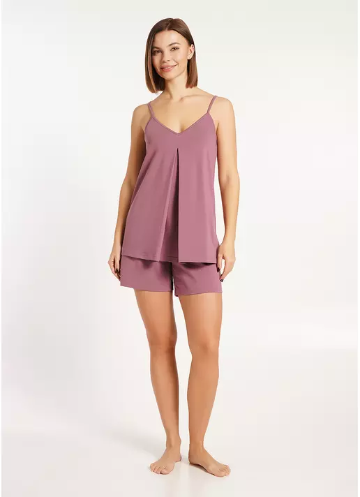 Хлопковая пижама майка и шорты SEVILLA 6035/010 dark powder (розовый)