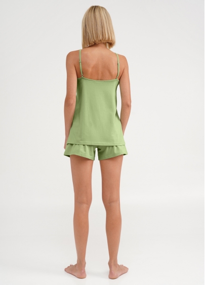 Хлопковая пижама майка и шорты SEVILLA 6035/010 light green (зеленый)