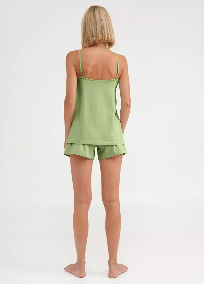 Хлопковая пижама майка и шорты SEVILLA 6035/010 light green (зеленый)