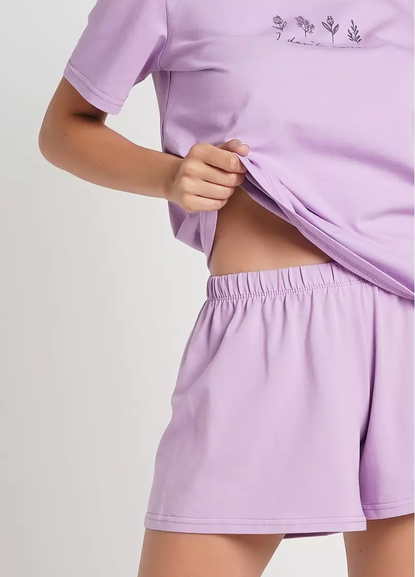 Комплект пижамы футболка и шорты SPRING FLOWERS 6122/010 lilac (фиолетовый)