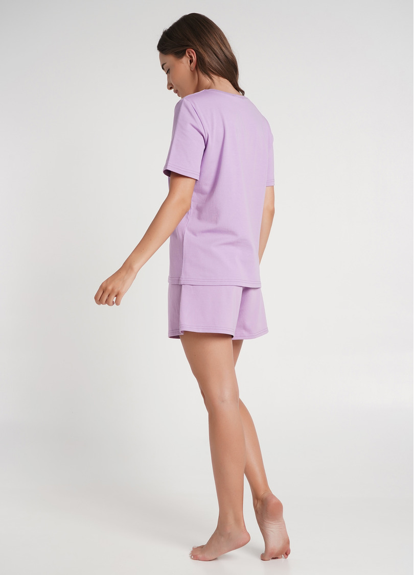 Комплект пижамы футболка и шорты SPRING FLOWERS 6122/010 lilac (фиолетовый)