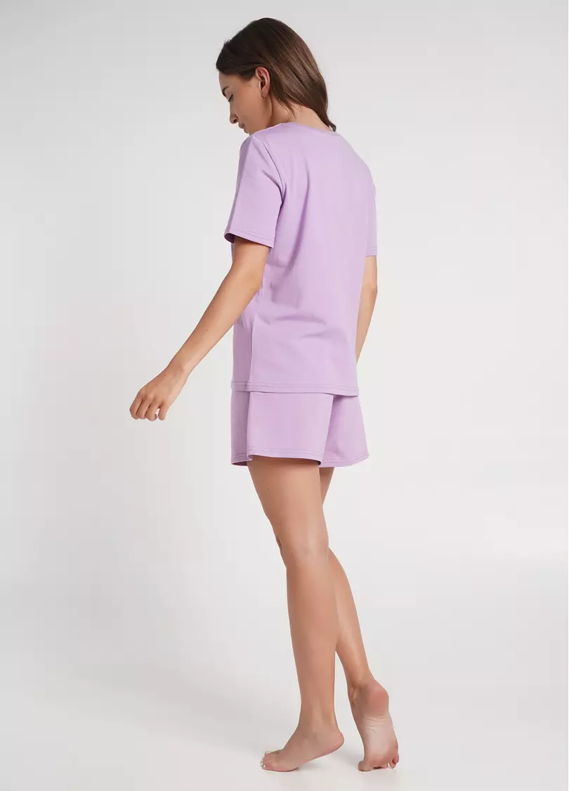 Комплект пижамы футболка и шорты SPRING FLOWERS 6122/010 lilac (фиолетовый)