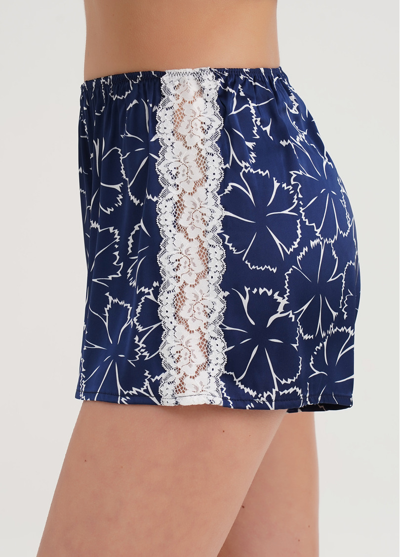 Шелковая пижама в цветы TIZIANA 6032/051 navy/white clove (синий)