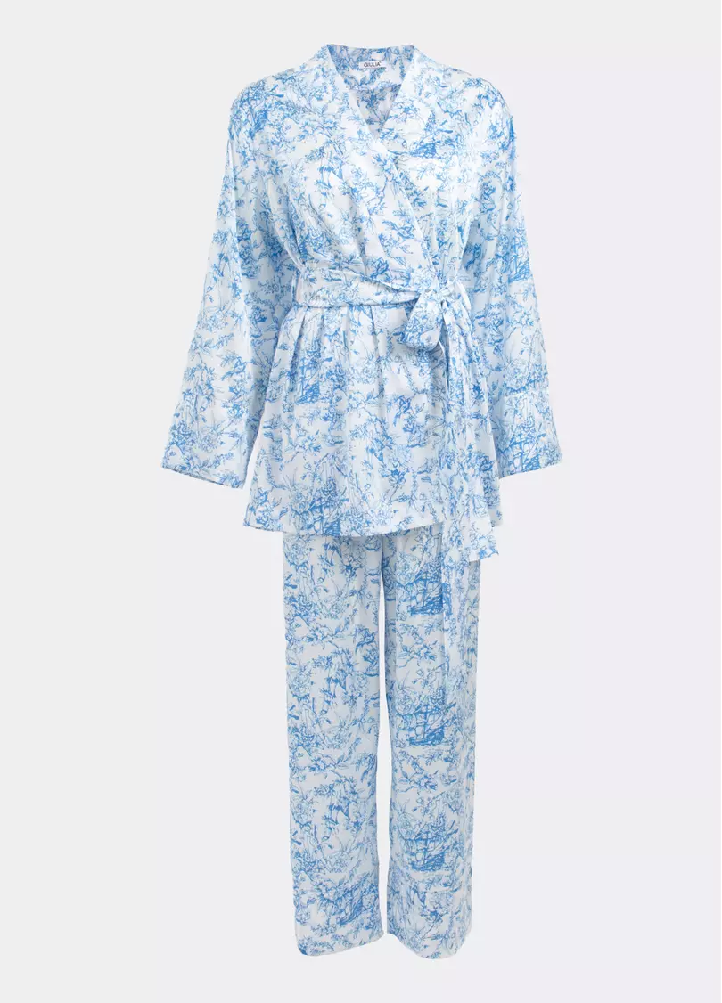 Шелковая пижама TOILE SILK 5512/050 (голубой)