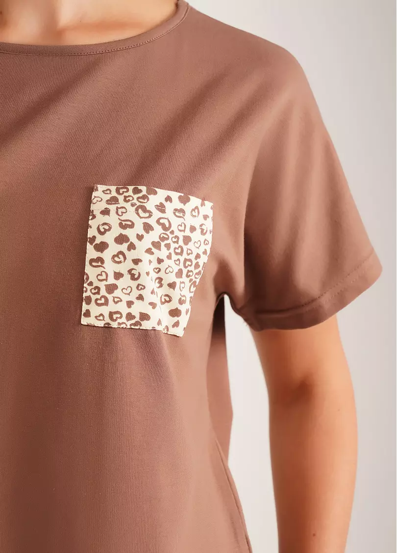 Пижамный комплект из двух частей WHISPER HEARTS 6127/010 pale yellow/brown hearts/mokko (желтый/коричневый)