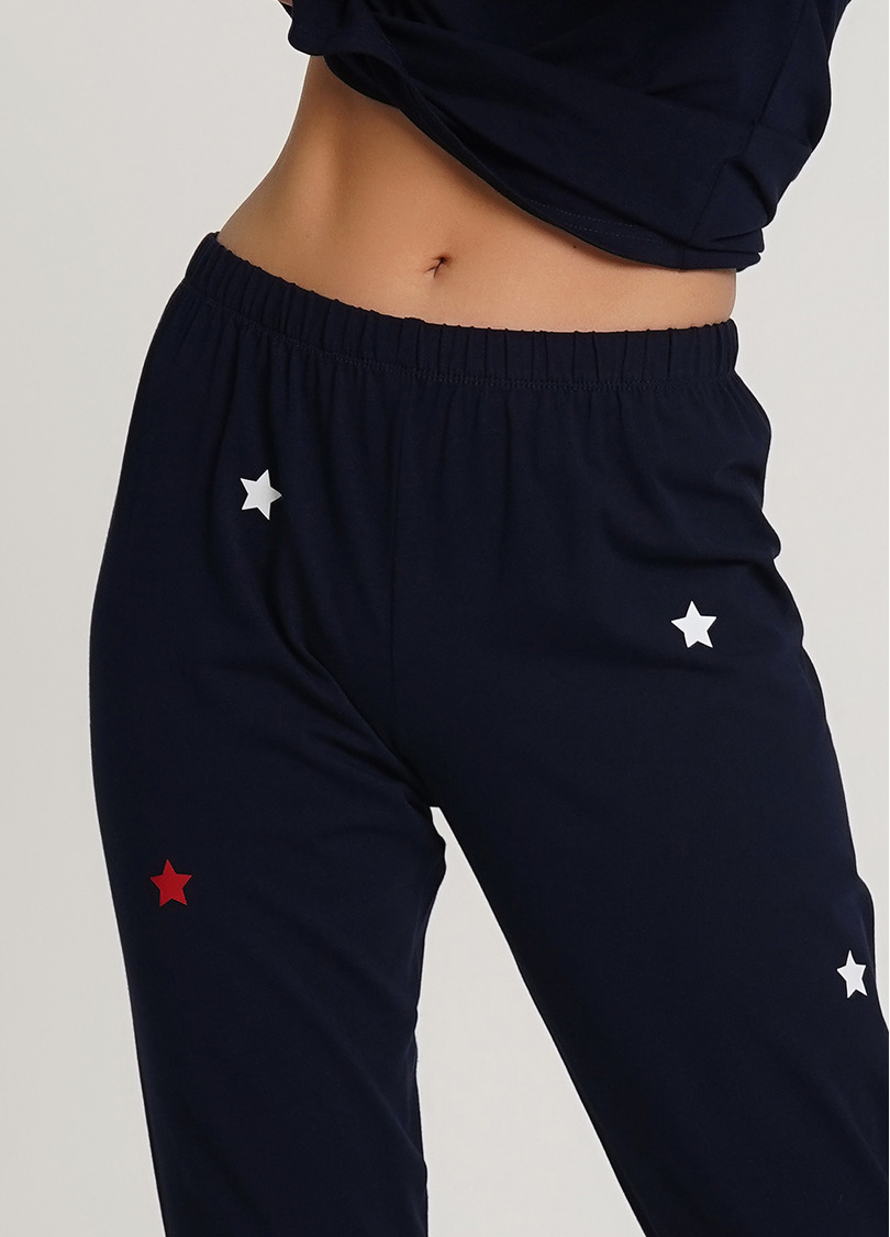 Комплект пижамы на манжетах WINTER CAT 5320/010 navy (синий)