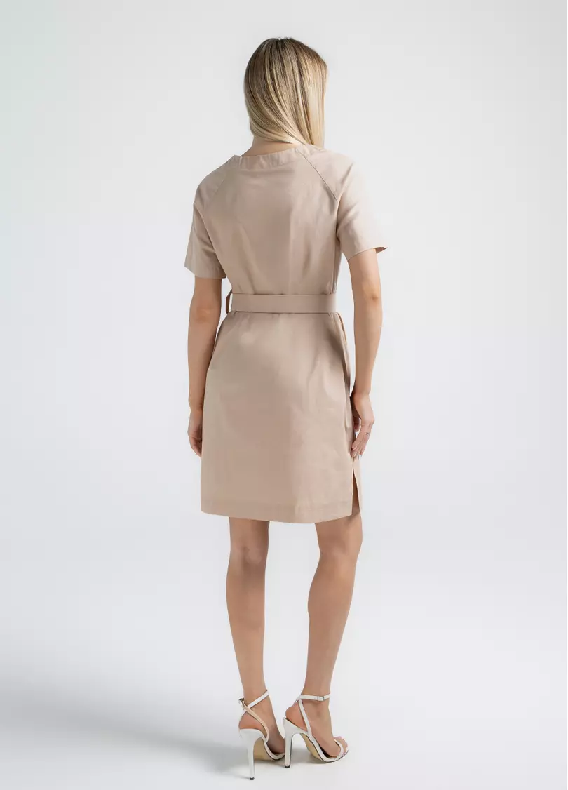 Платье мини на пуговицах CITY FLOW 8713/010 beige (бежевый)