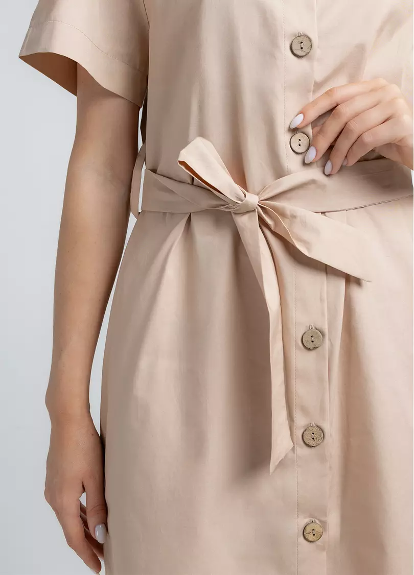 Платье мини на пуговицах CITY FLOW 8713/010 beige (бежевый)