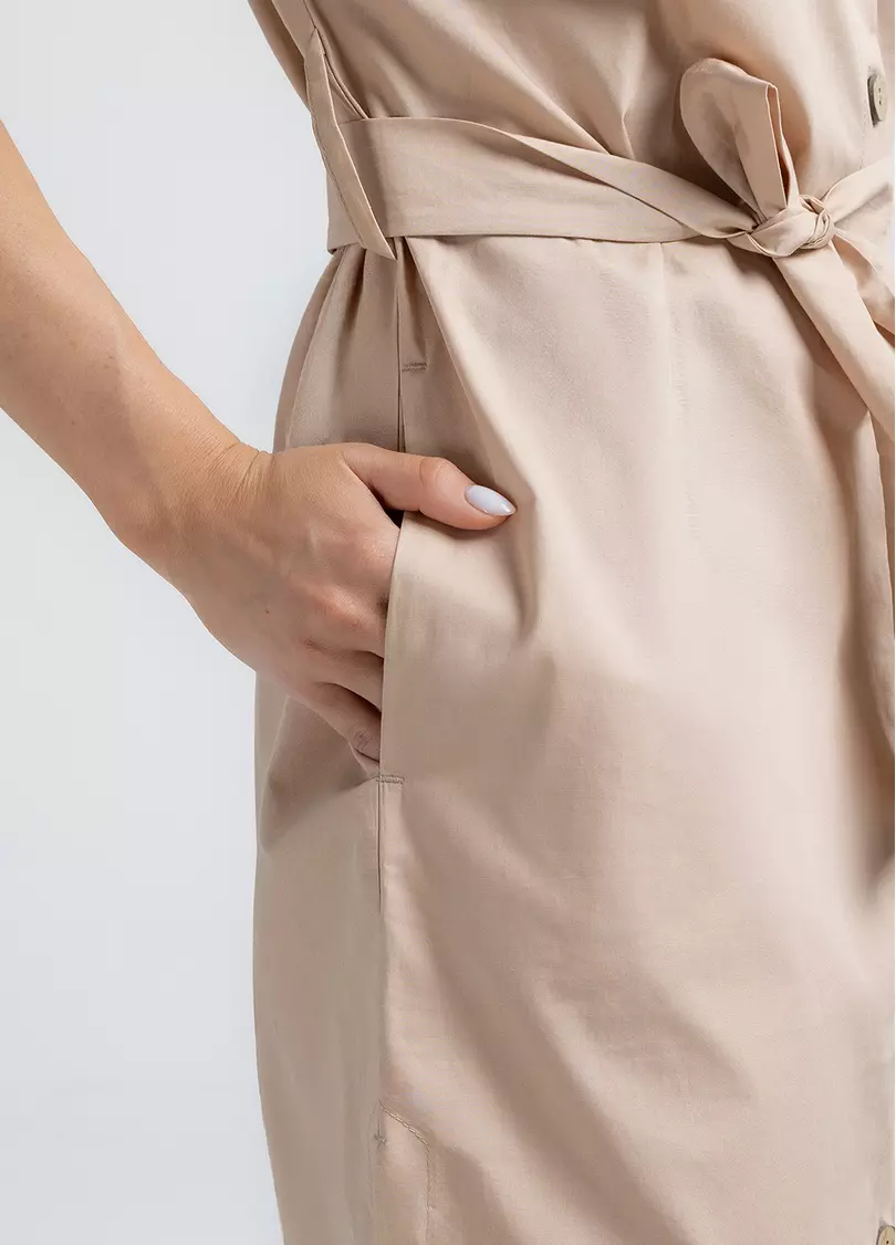 Платье мини на пуговицах CITY FLOW 8713/010 beige (бежевый)