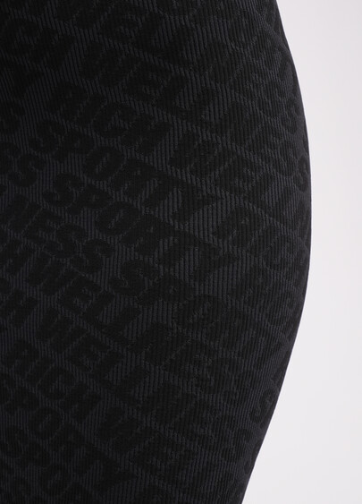 Облегающее платье в рубчик с надписями DRESS RIB WELLNESS black (черный)