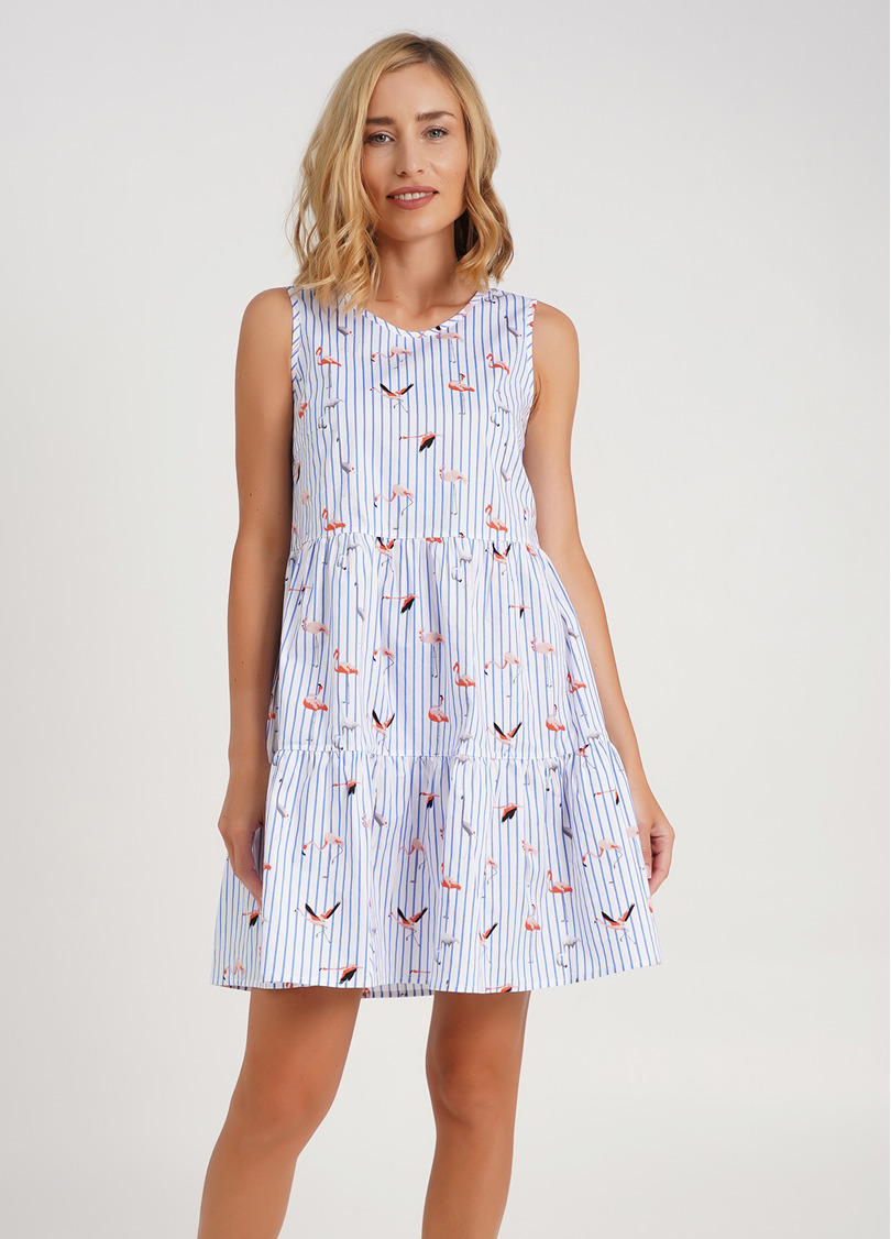 Сукня з візерунком бавовняна FLAMINGO 8703/010 blue stripe (блакитний)