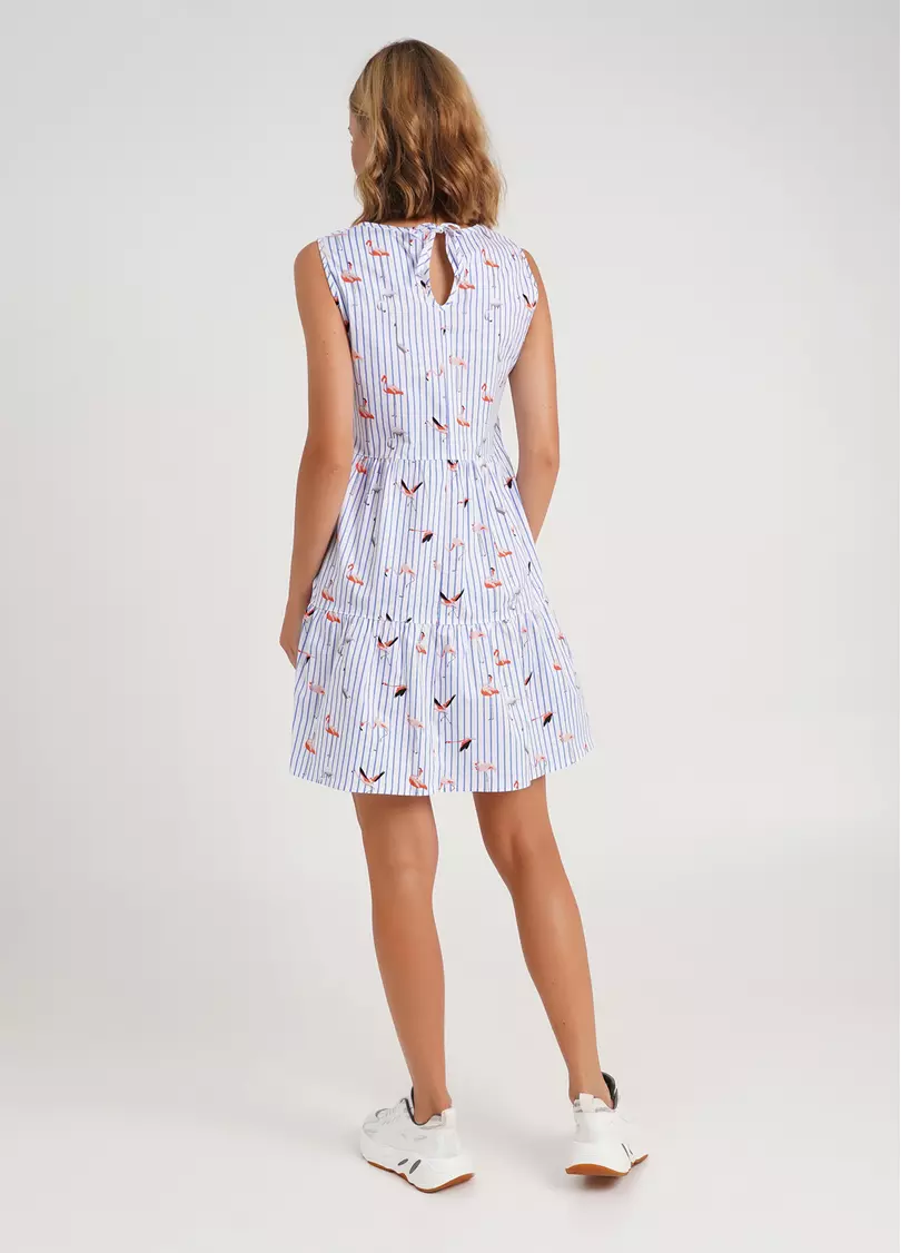 Платье с узором хлопковое FLAMINGO 8703/010 blue stripe (голубой)